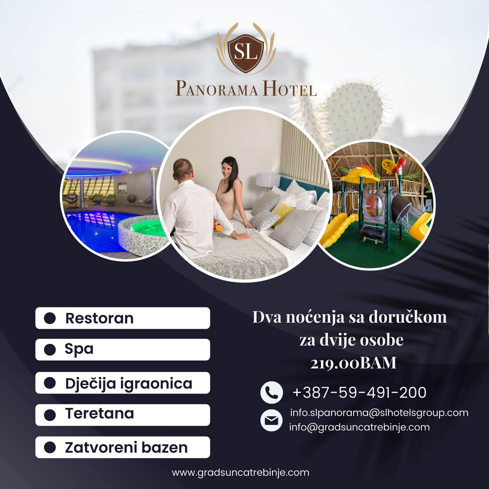 Dva noćenja sa doručkom za dvije osobe - SL Panorama hotel